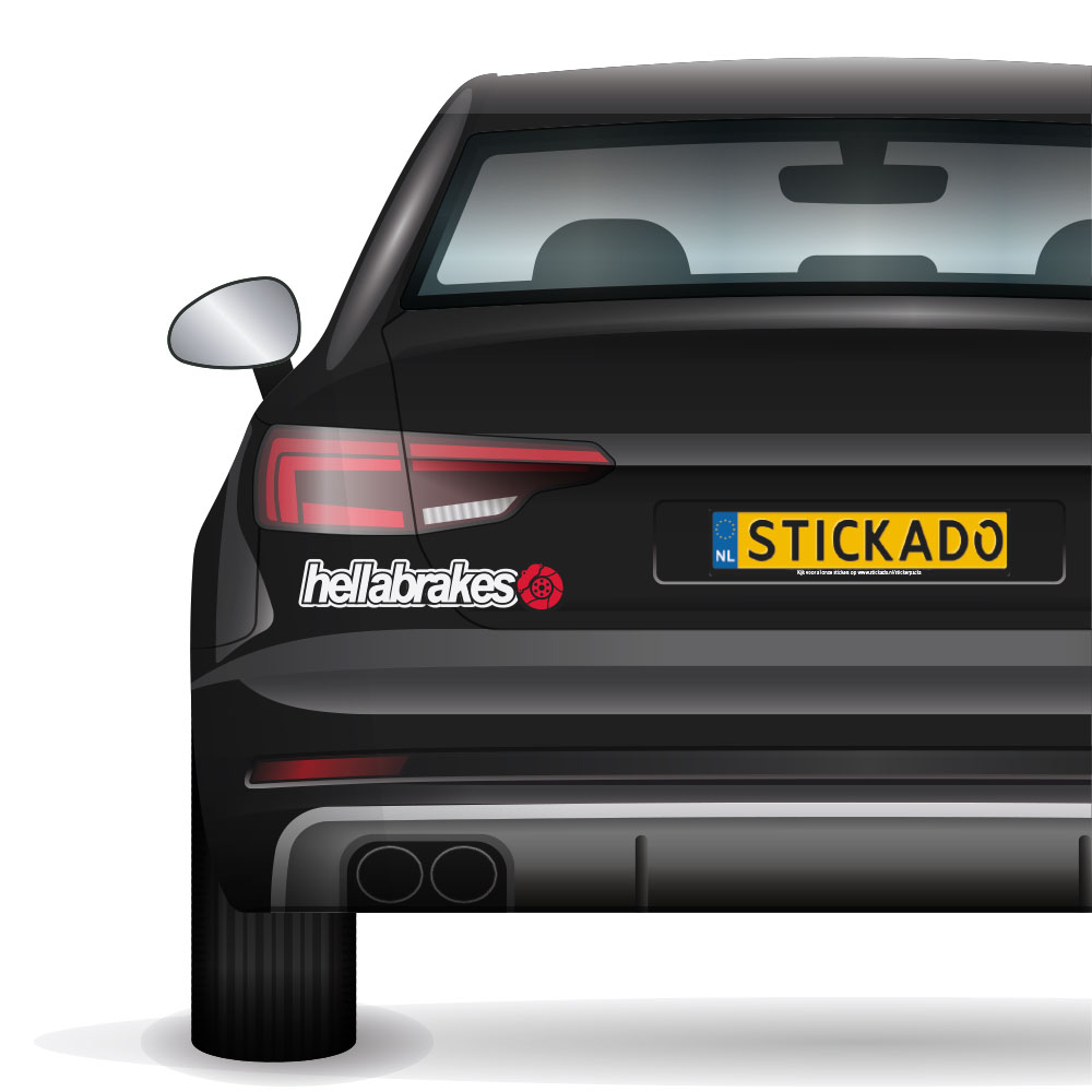 Auto Sticker Hellabrakes op Zwarte auto