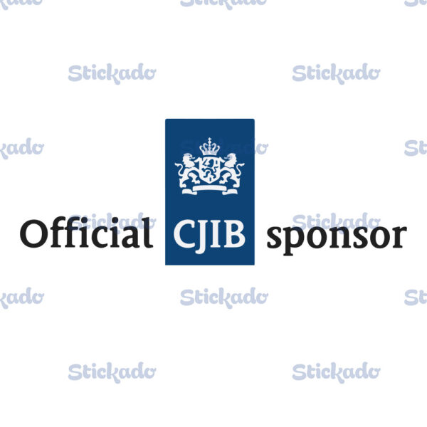 Official CJIB Sponsor sticker Zwart Stickado.nl met logo small