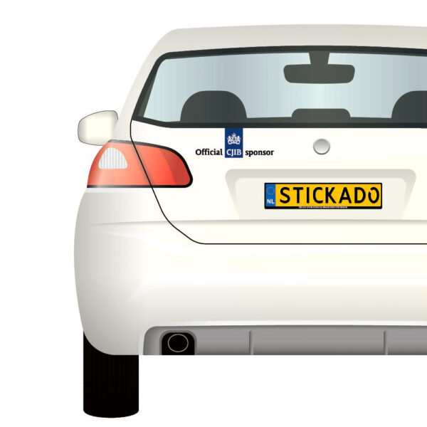 Official CJIB Sponsor sticker op Witte auto