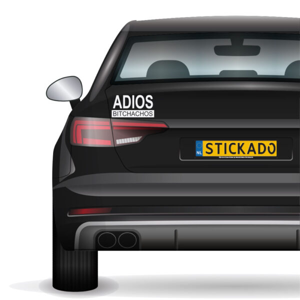 Sticker Adios Bitchachos op Zwarte auto