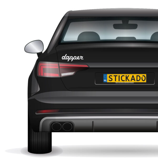 Sticker Dapper op Zwarte auto