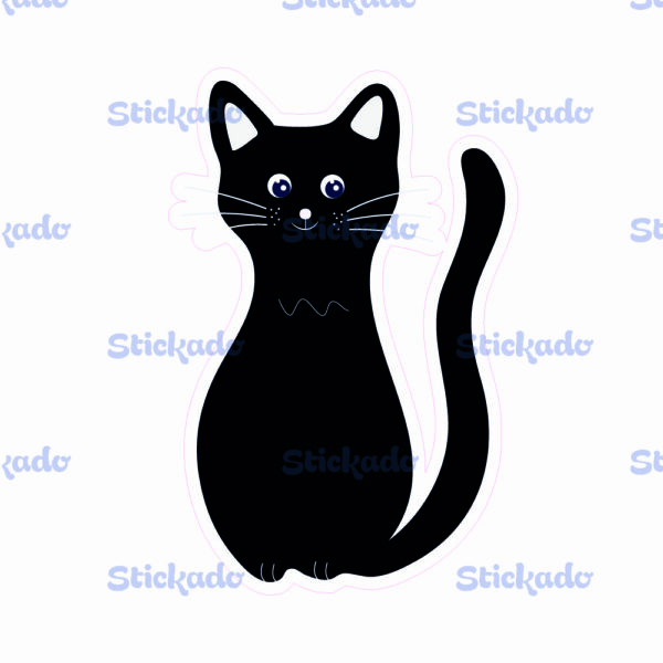 Halloween Sticker - Zwarte Kat