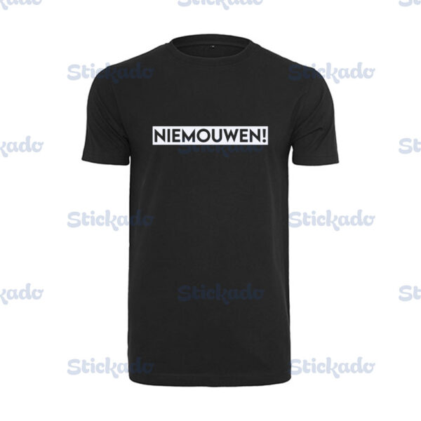 T-shirt - NIEMOUWEN - Zwart - Watermerk