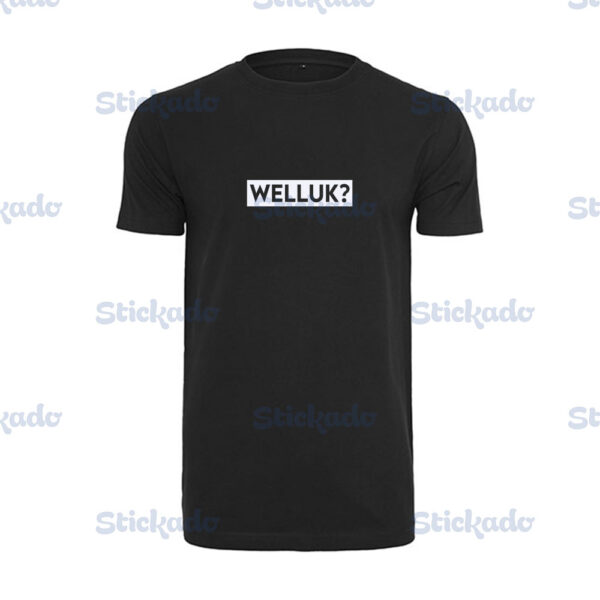 T-shirt - Welluk- Zwart - Watermerk